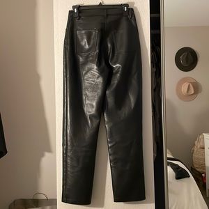 Black leather Aritzia Melina pant